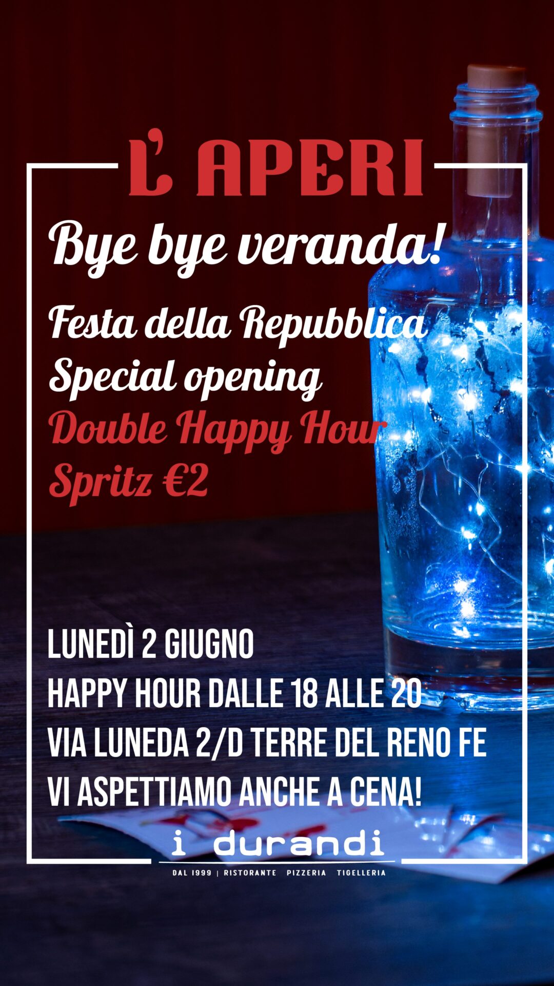 Locandina happy hour Festa della Repubblica